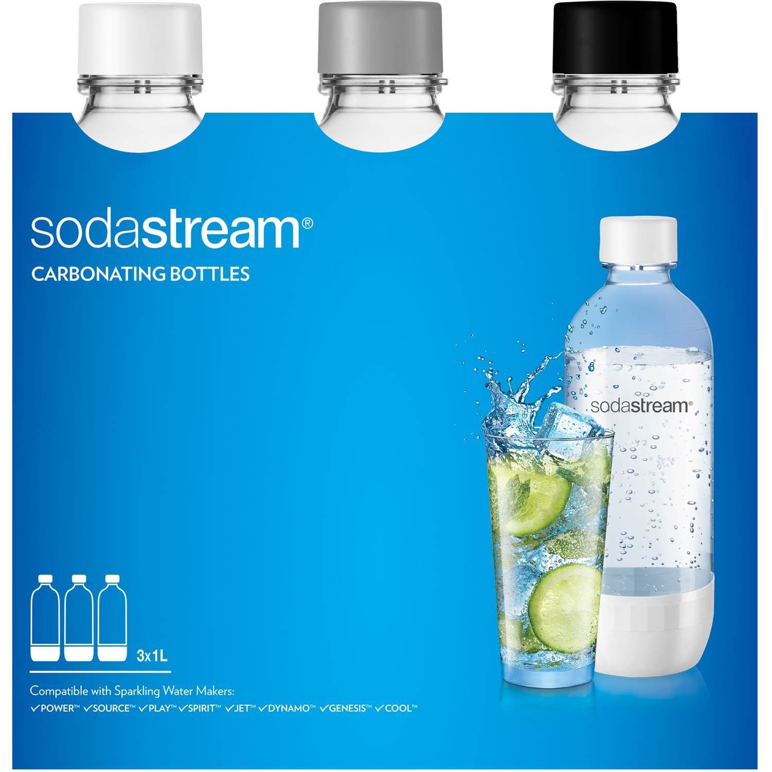 SodaStream flaskor 3 x 1 lit