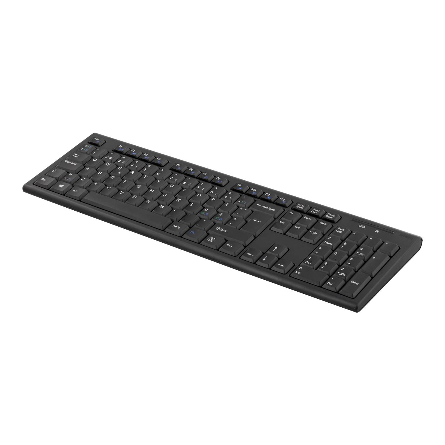 DELTACO trådlöst tangentbord, nordisk layout, USB, 10m, svart