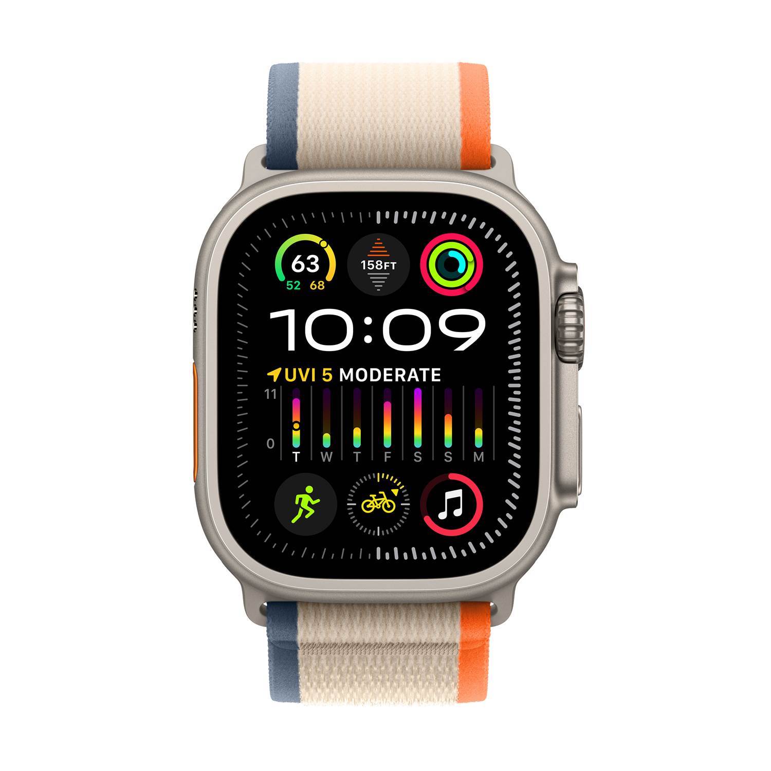Apple Watch Ultra 2 GPS+Cell, 49mm Titan Case Orange/Beige Trail Loop - M/L