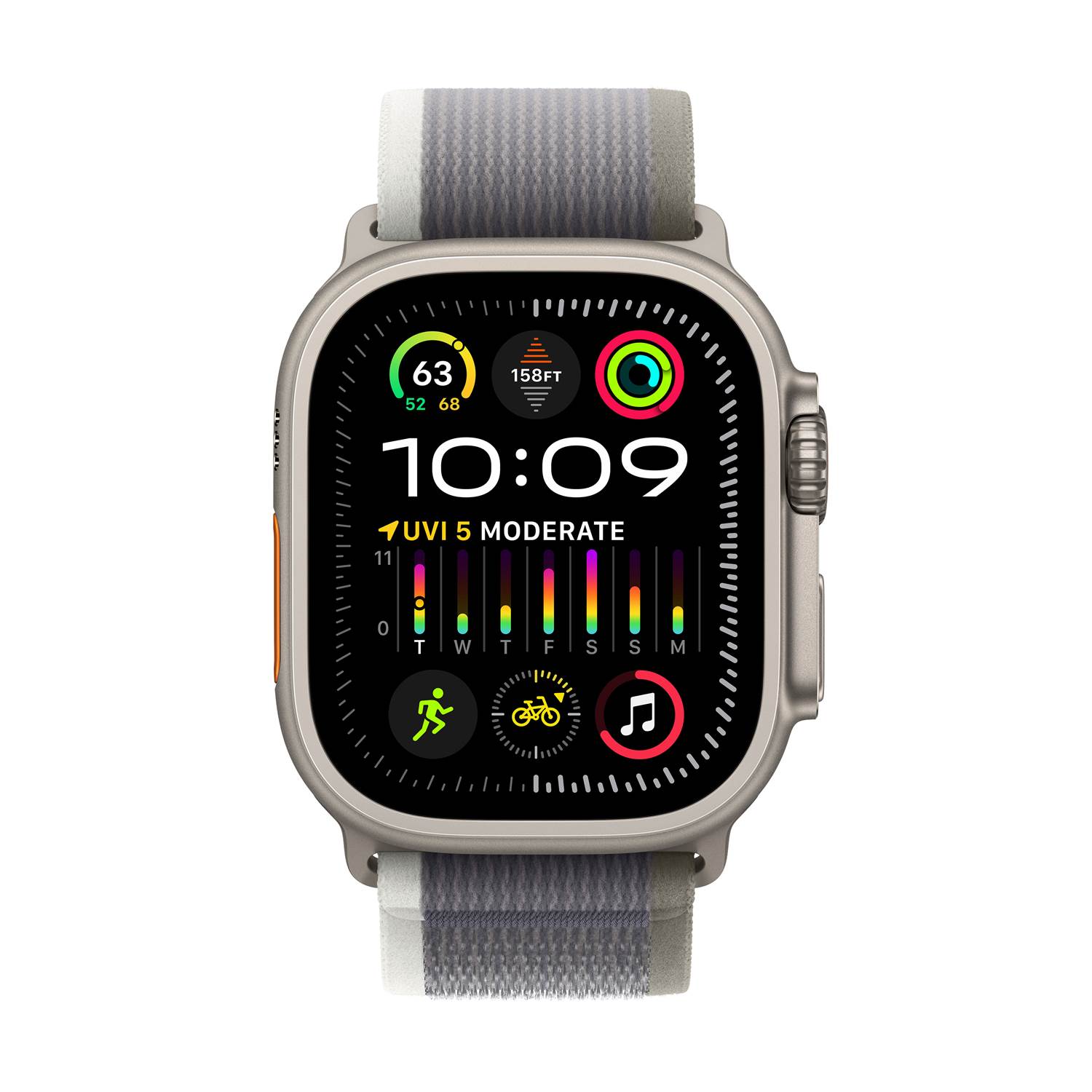Läs mer om Apple Watch Ultra 2 GPS+Cell, 49mm Titan Case Green/Grey Trail Loop - M/L