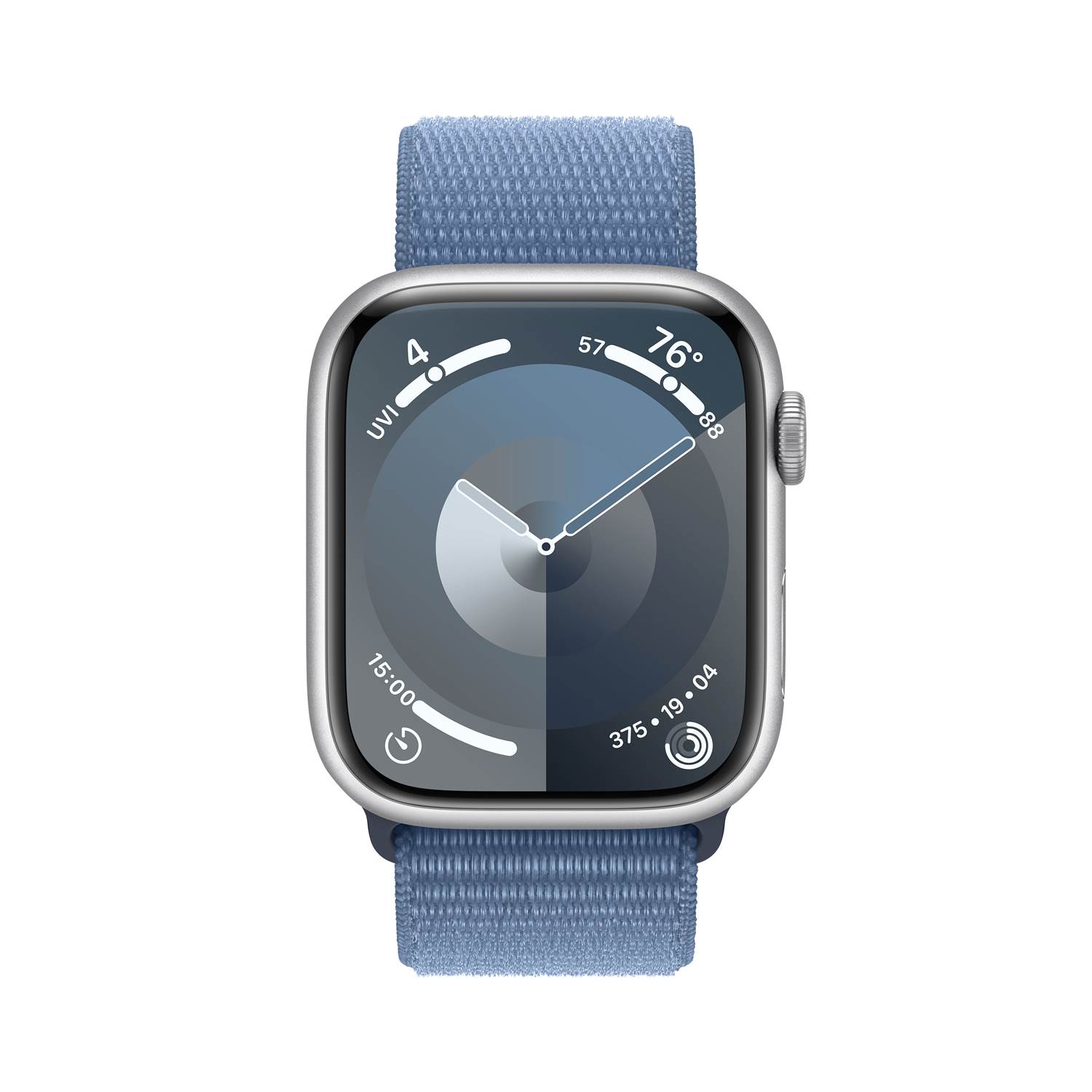 Läs mer om Apple Watch Series 9 GPS+Cell 45mm Silver Alu Case Winter Blue Sport Loop