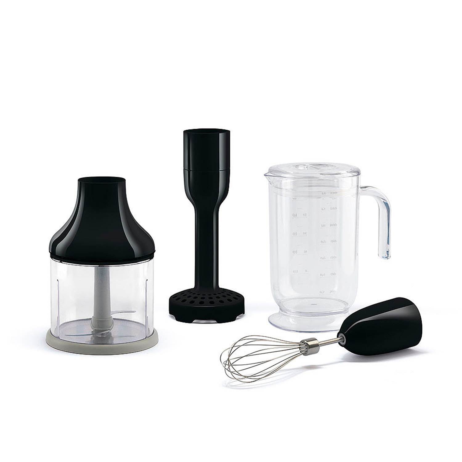 Smeg Tillbehör 4 accessories set (svart), Beaker, Chopper, Whisk, Masher HBAC01BL