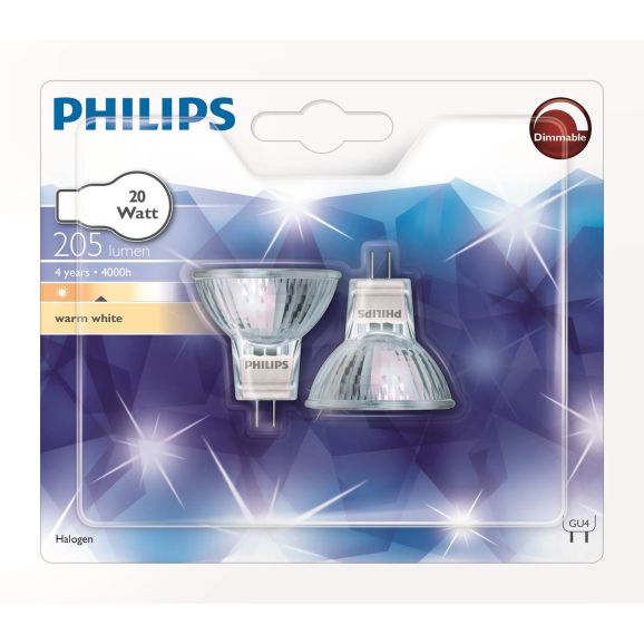 Philips HALOGEN SPOT 4y 20W GU4 D 2P Silver 111347