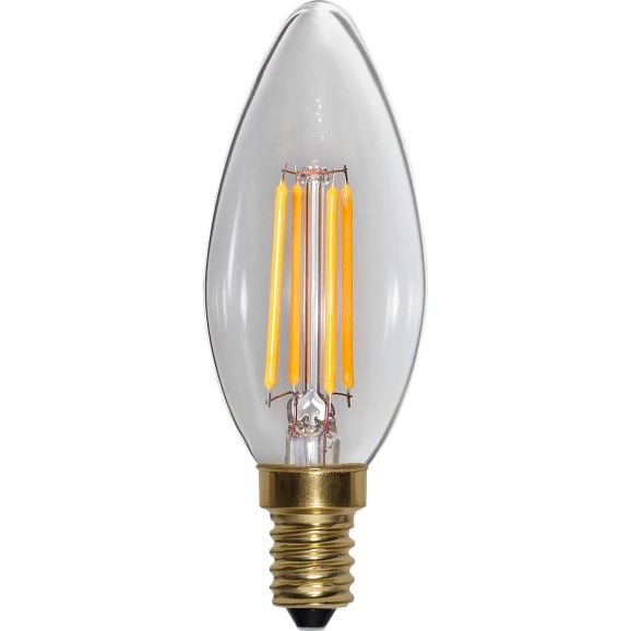 LED-lampa E14 Star Trading 354-83 LED E14 C35 Soft Glow Mässing 113239