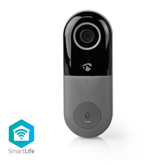 Smarta hem/Övervakning & säkerhet/Övervakning & Säkerhet Nedis dörrklocka med kamera och WiFi Svart 114259