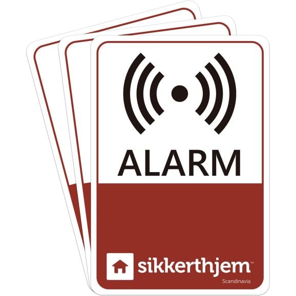 Smarta hem/Övervakning & säkerhet/Övervakning & Säkerhet Sikkerthjem 3st fönsterdekaler Alarm 115112