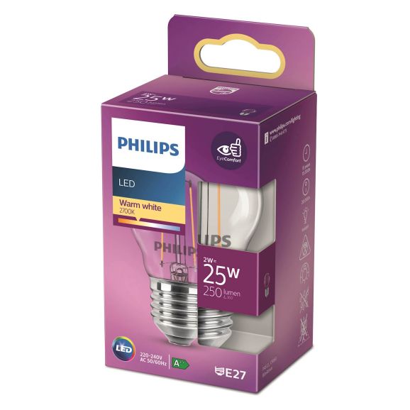 Ljuskälla LED E27 Philips LED Classic 25w klot e27 nd Transparent 115184