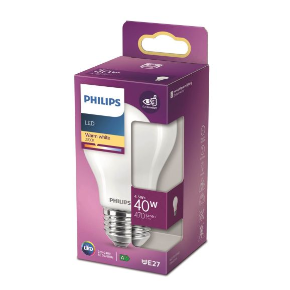 LED-lampa E27 Philips LED Classic 40w norm e27 nd Vit 115205