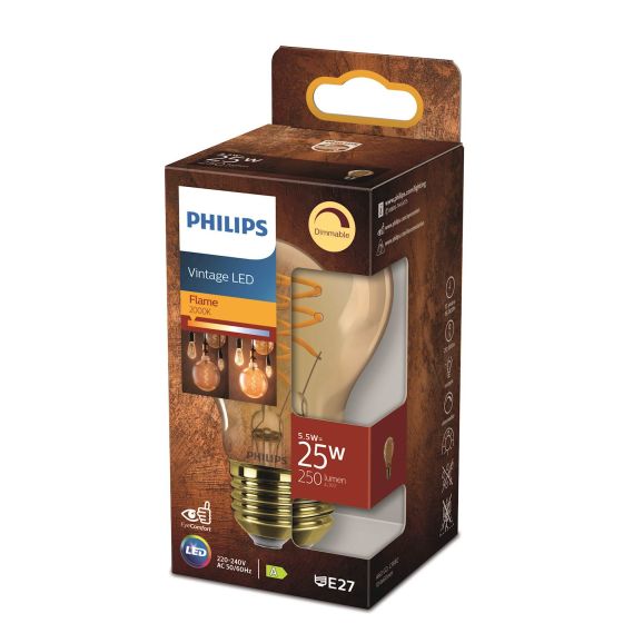 Ljuskälla LED E27 Philips LED Classic 25w norm e27 guld Guld 115237