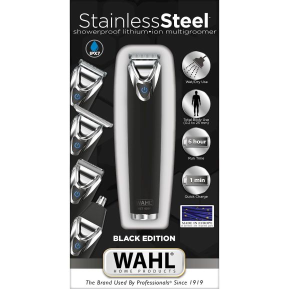 Skäggtrimmer Wahl Stainless Steel Black Edition Svart 115486