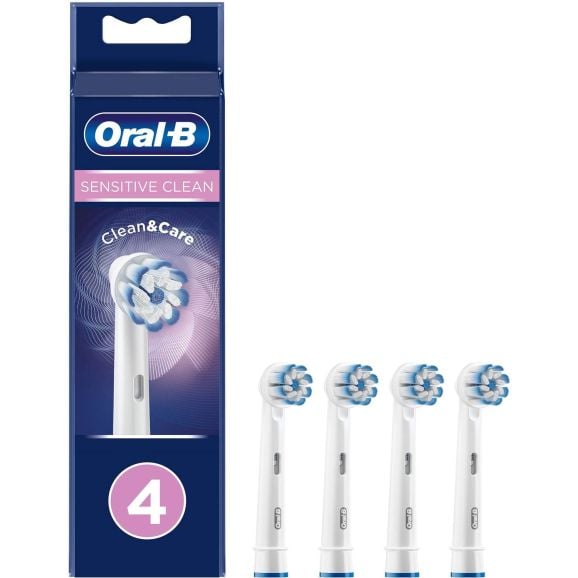 Tillbehör eltandborste Oral-B Sensitive Clean & Care 4-pack Vit 116935