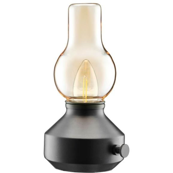 Bordslampa portabel PR Home Laddbar Glimt IP44  amber Svart 124498